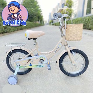 Xe đạp bé gái, Xe đạp Xdd 2 Khung cho bé gái 2-15 Tuổi vàng nhôm bánh hơi Royal Kids