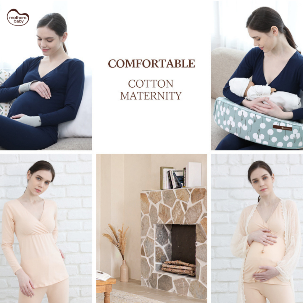 Đồ Bộ Bầu Và Sau Sinh, Đồ Ngủ Cho Mẹ, Chất Liệu Cotton Cao Cấp - Thương Hiệu Mothersbaby Hàn Quốc