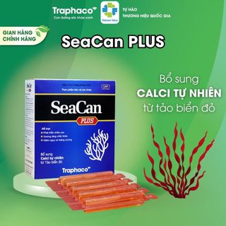 Bổ Sung Canxi SEACAN PLUS Traphaco Giúp Răng Xương Chắc Khỏe, Ngừa Loãng Xương, Tảo Biển Đỏ Hộp 4 Vỉ x 5 Ống Uống 10ml