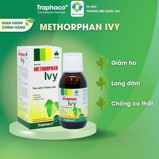 Giảm Ho Long Đờm Methorphan Ivy Traphaco Do Viêm Họng, Viêm Phế Quản Chống Co Thắt Hộp 1 lọ 110 ml Siro