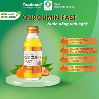CURCUMIN FAST Nano Curcumin Dạng Uống Giúp Bảo Vệ Dạ Dày Thơm Ngon Dễ Uống Không Gây Nóng Hộp 10 Chai x 100ml