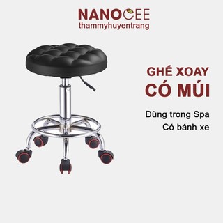 Ghế Xoay SPA Có Bánh Xe, Kích Hơi Tăng Giảm Chiều Cao, Da Bóng Đẹp Sang Trọng, Kinh Tế
