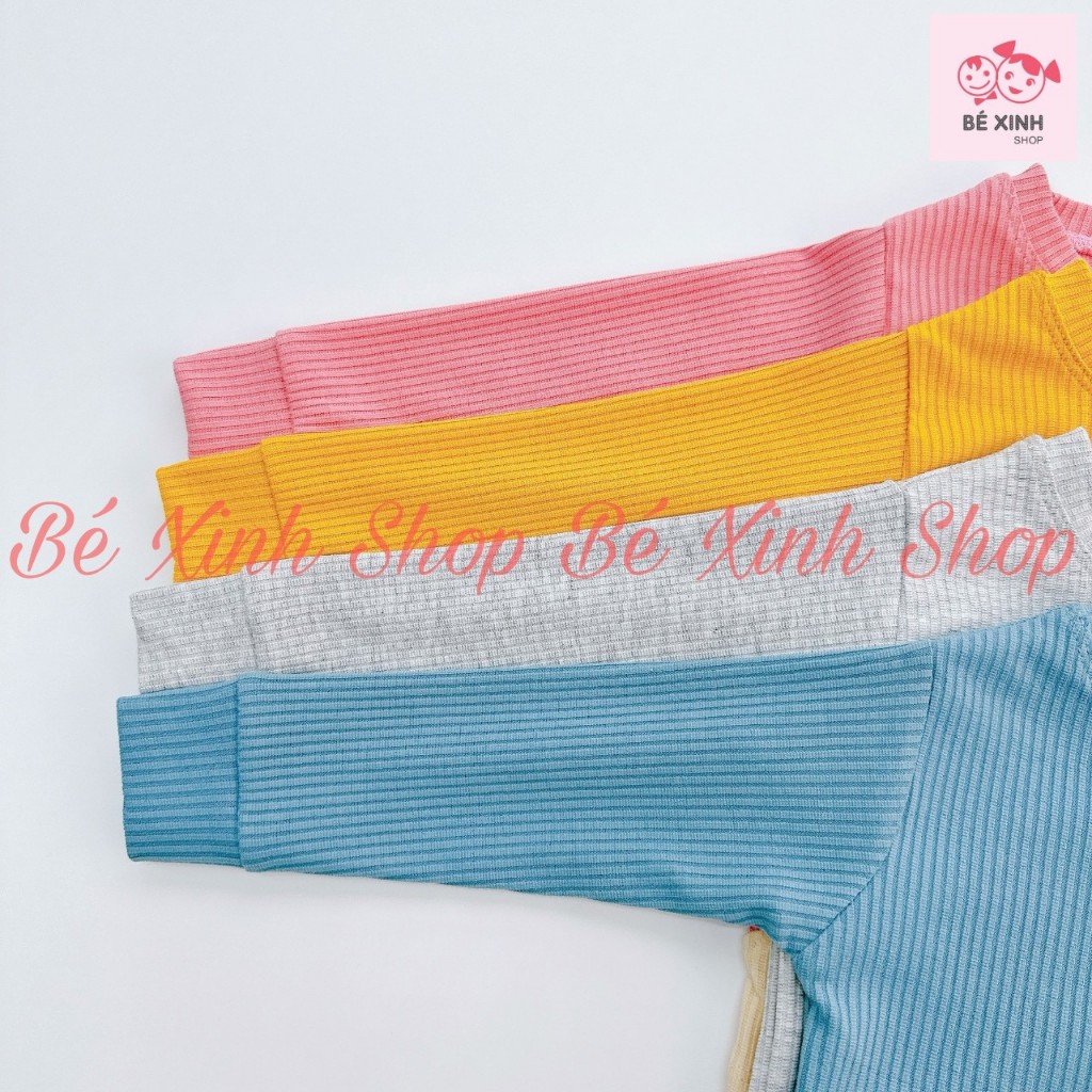 Bộ Quần Áo Dài Tay Thu Đông Cho Trẻ Em Bé Trai Bé Gái 8-18kg  Set Bộ Tay Dài Len Tăm Cho Bé Trai Gái DÀI PHỐI BỤNG