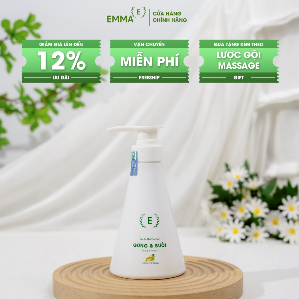 tặng quà- Dầu Xả Suôn mượt- mềm tóc THẢO DƯỢC 2IN1 GỪNG & BƯỞI EMMA 280ml- chính hãng công ty