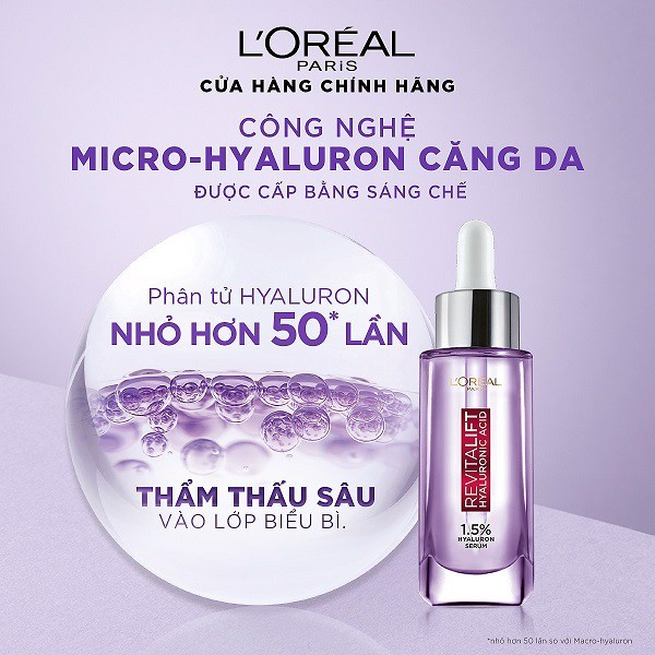Serum siêu cấp ẩm & giảm nếp nhăn L'OREAL Revitalift Pure Hyaluronic Acid 1.5% 30ml