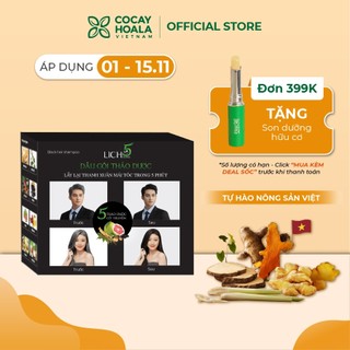 Dầu Gội Lich5 - Thảo Dược Đen Tóc Cocayhoala làm đen tóc trong 5 phút - 20 gói/Hộp