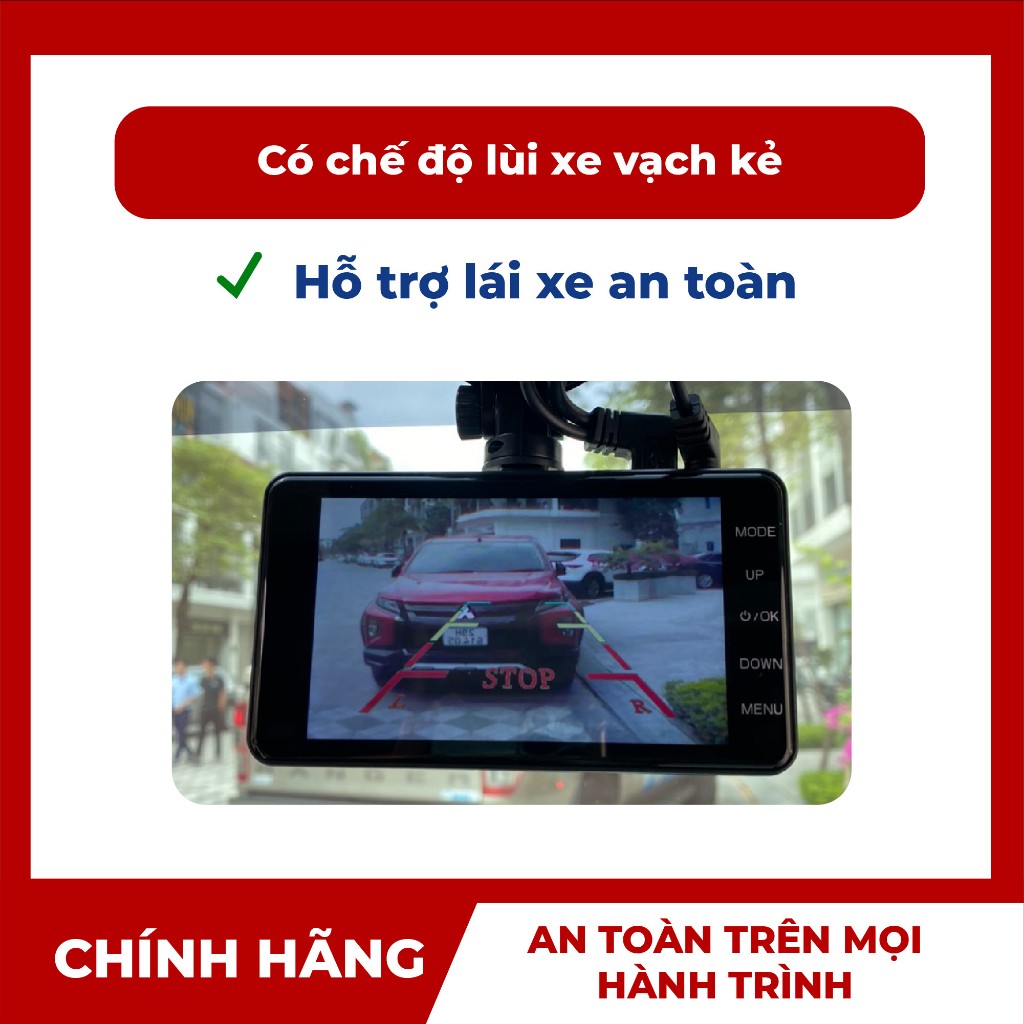 Camera hành trình kiêm màn hình Android V7 4G, Cảnh báo tốc độ, cam phạt nguội, ghi hình trước sau lùi xe có vạch kẻ
