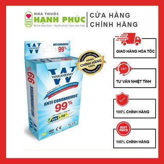 Khẩu Trang Y Tế Wakamono Việt Nam Chính Hãng (Hộp 10 Chiếc - 4 Lớp) Kháng Khuẩn, Kháng Virus, Hương Quế Tự Nhiên