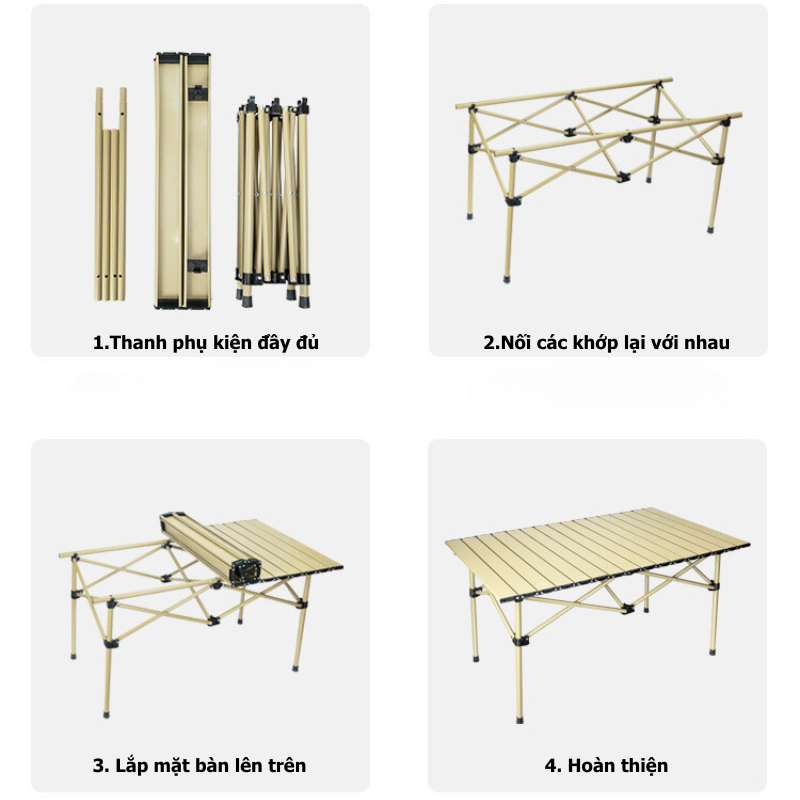 Bàn Dã Ngoại Gấp Gọn Size Mini Cho 2-3 Người, Bàn Camping Siêu Nhẹ Di Động Dễ Dàng Mang Đi Du Lịch Mountainhiker