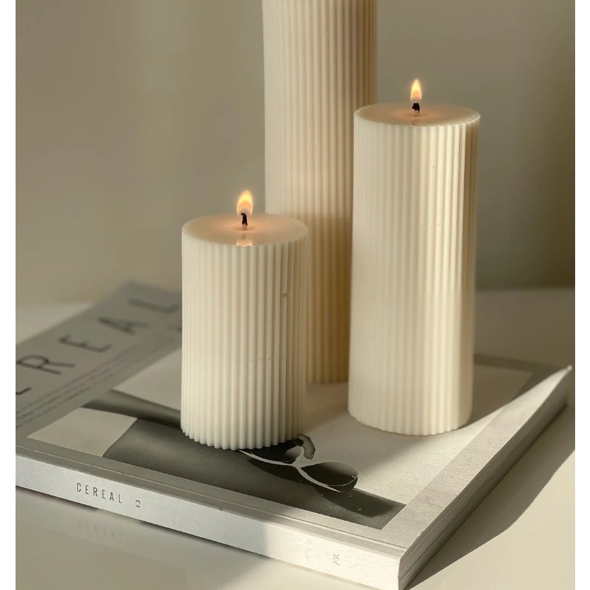 Nến thơm hình trụ lãng mạn, nến thơm sáp đậu nành không khói, cầu hôn, sinh nhật phong cách châu Âu