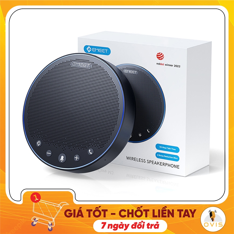 Emeet M3 - Loa Kèm Micro Họp Trực Tuyến, Bluetooth 5.0, Chống Ồn, Full Duplex Cho Nhóm 12 Người