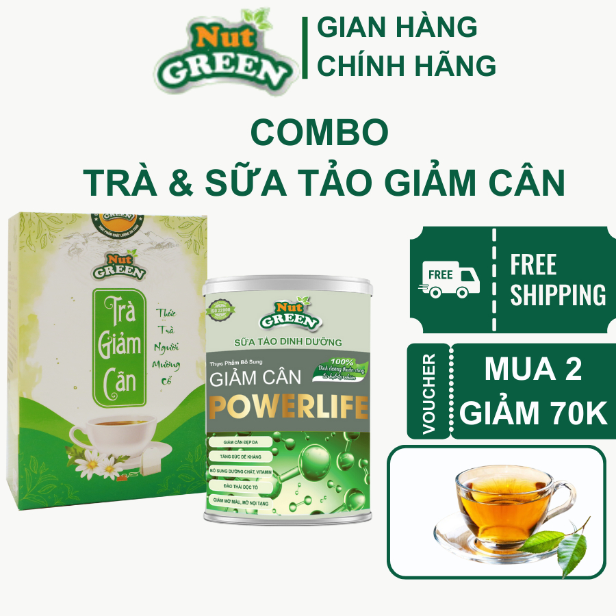 Trà thảo mộc giảm cân hỗ trợ thanh nhiệt sản phẩm Nutgreen hộp 30 túi lọc