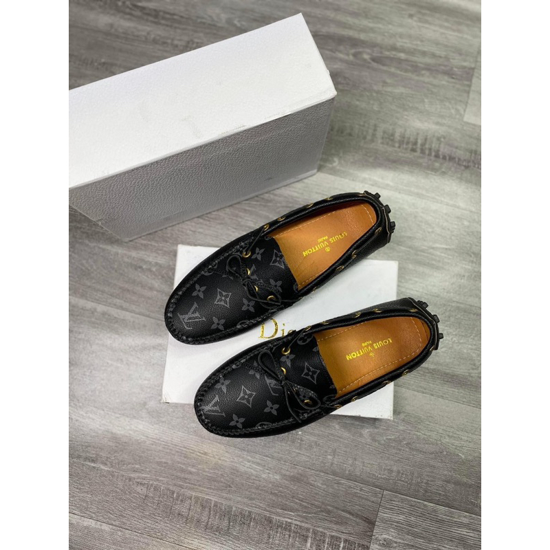 Giầy moca nam LV , giầy lười nam da PU cao cấp full size 38-42