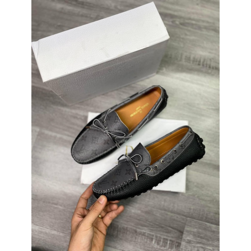 Giầy moca nơ LV - giày da nam GC màu sắc trẻ trung độc đáo