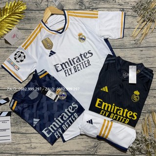 Quần Áo Bóng Đá CLB Real Madrid Sân Nhà/Sân Khách 2023,2024 - Chuẩn Mẫu Thi Đấu 99%- Vải Thái