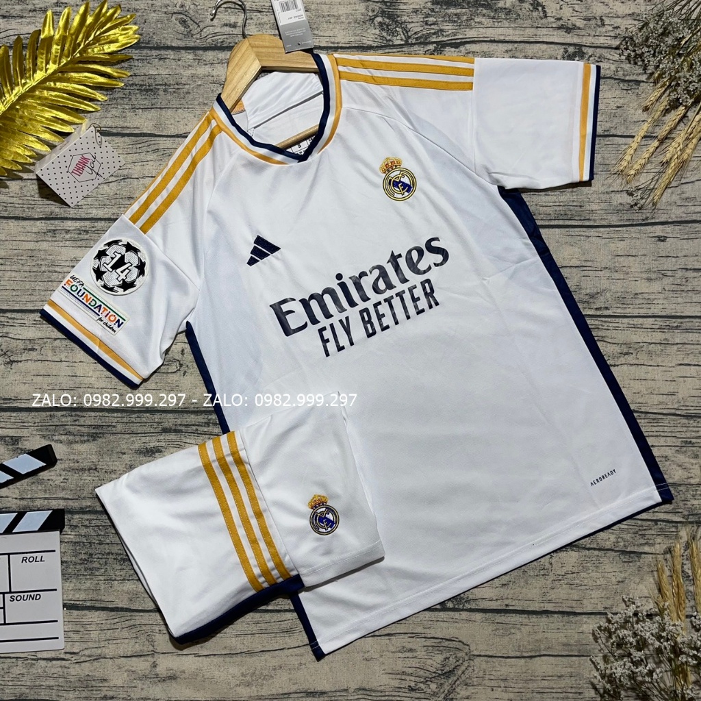 Quần Áo Bóng Đá CLB Real Madrid Sân Nhà/Sân Khách 2023,2024 - Chuẩn Mẫu Thi Đấu 99%- Vải Thái