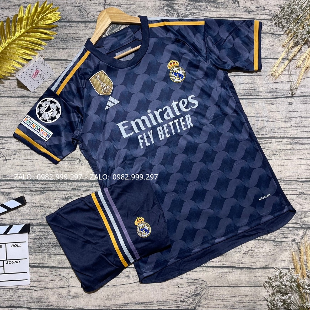Quần Áo Bóng Đá CLB Real Madrid Sân Nhà/Sân Khách 2023,2024 - Chuẩn Mẫu Thi Đấu 99%- Vải Thái