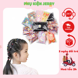 Dây thun buộc tóc cho bé set 2000 sợi size nhỏ co dãn nhiều màu - Phụ kiện Jerry