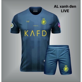 Bộ quần áo bóng đá al nassr xanh rêu eros 2024