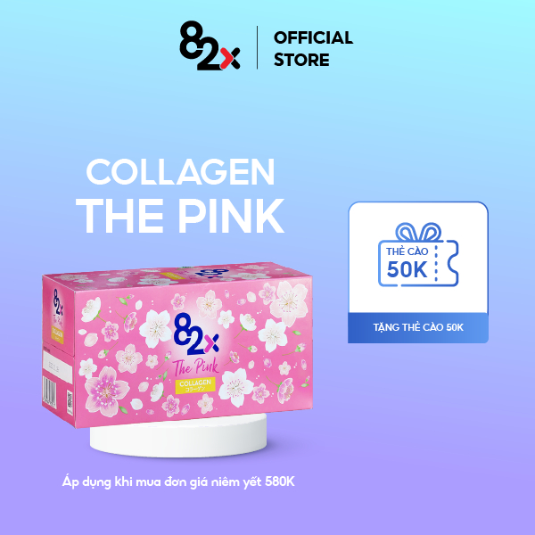 (Hộp 10 chai ) 82X The Pink Collagen 100ml Hàm Lượng 1000mg Collagen, Nước Uống Đẹp Da Tràn Năng Lượng Đến Từ Nhật Bản.