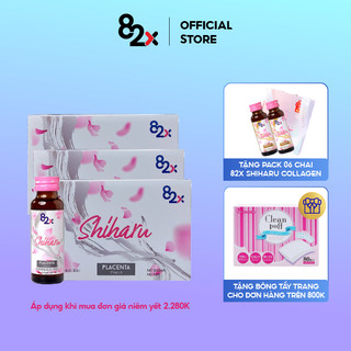82X Combo 3 hộp Nước uống Placenta Shiharu làm đẹp da đến từ Nhật Bản 50ml/lọ.