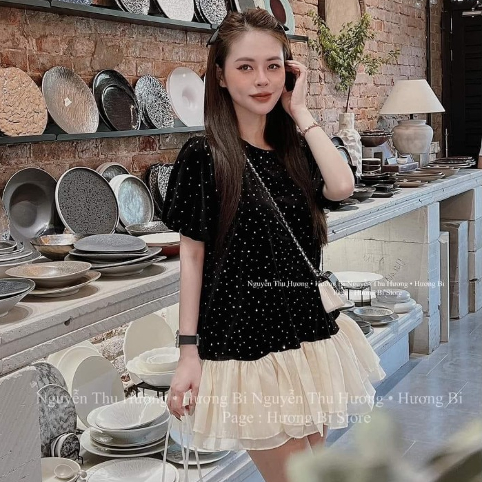 Váy nhung nhũ đuôi cá siêu xinh BN091