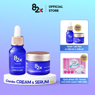 82X- Bộ đôi AI STEM CELL SERUM & CREAM dưỡng trắng, chống lão hóa hoàn hảo đến từ Nhật Bản với 10ml/chai và 10mg/hộp.