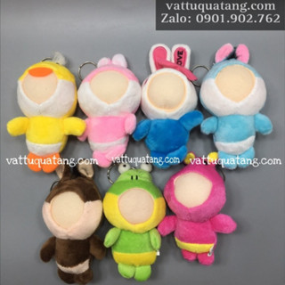 Phôi gấu bông in ảnh, gấu bông ghép mặt ếch, bò, thỏ, vitk 10cm và 12cm,14cm