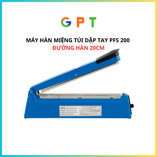 Máy hàn miệng túi pfs 200 vỏ sắt - máy ép miệng túi nilon dập tay - bảo hành 12 tháng