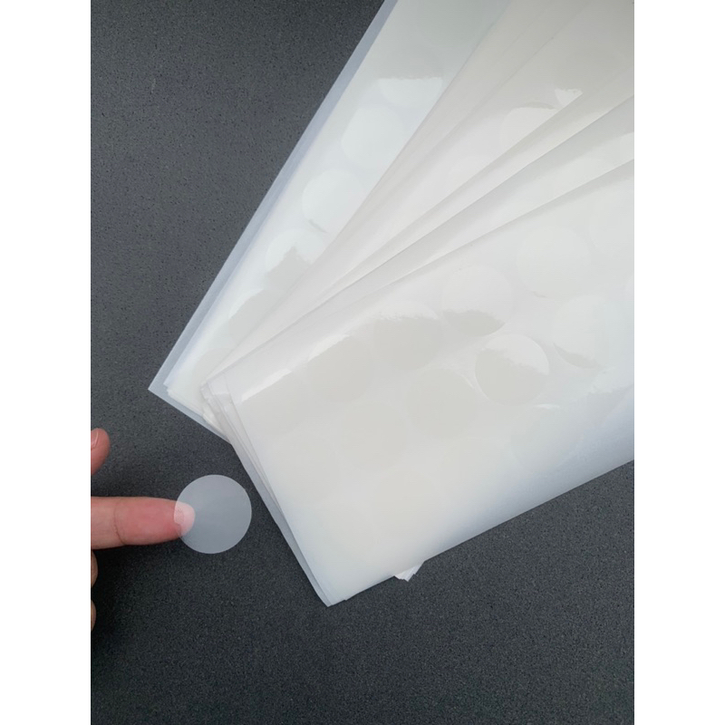 Tem niêm phong nilon 3cm/5cm, tem dán niêm phong PVC trong suốt, decal dán chuyên dán hộp tệp 5000/10000 tem