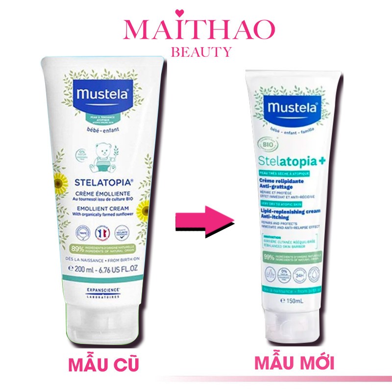 Kem dưỡng da Cho Trẻ Sơ Sinh & Em Bé Da Chàm, Viêm Da Cơ Địa Mustela Phiên Bản Đặt Biệt 150ml