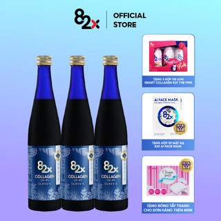82X Collagen Classic Liệu Trình 3 Chai Da Cắng Bóng Sáng Mịn Dạng Nước 120.000mg Collagen Peptide Từ Da Cá Ngừ Đại Dương