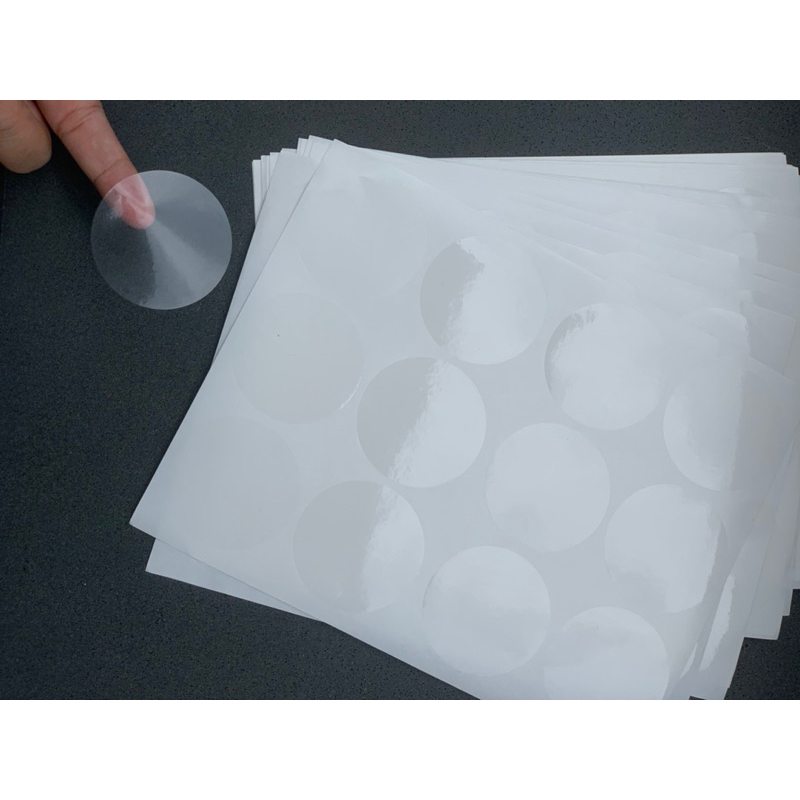 Tem niêm phong nilon 3cm/5cm, tem dán niêm phong PVC trong suốt, decal dán chuyên dán hộp tệp 5000/10000 tem
