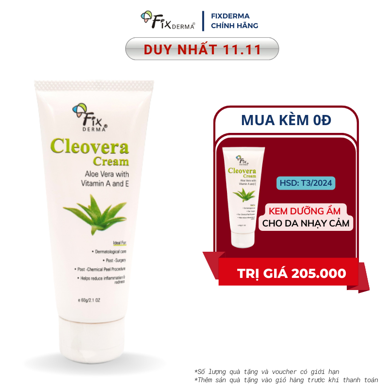 Kem Dưỡng Da Mặt Fixderma Cleovera Cream: tăng cường độ ẩm, dưỡng trắng da hiệu quả