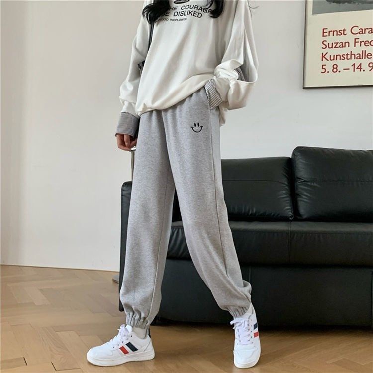 Quần Jogger Thể Thao Nữ Quần nam Thêu mặt cười cạp chun dài co giãn, thoải mái - Thời trang nam hot trend - g5.shop M03