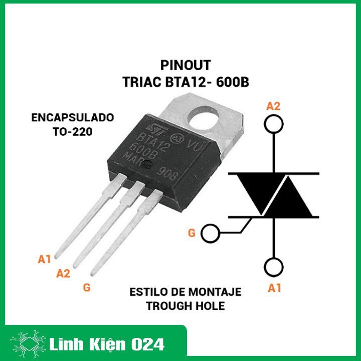 Linh kiện Triac BTA12-600B TO-220 600V 12A