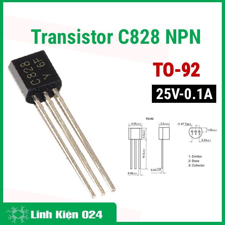 Gói 50 con Transistor C828 TO-92 NPN 0,1A 25V
