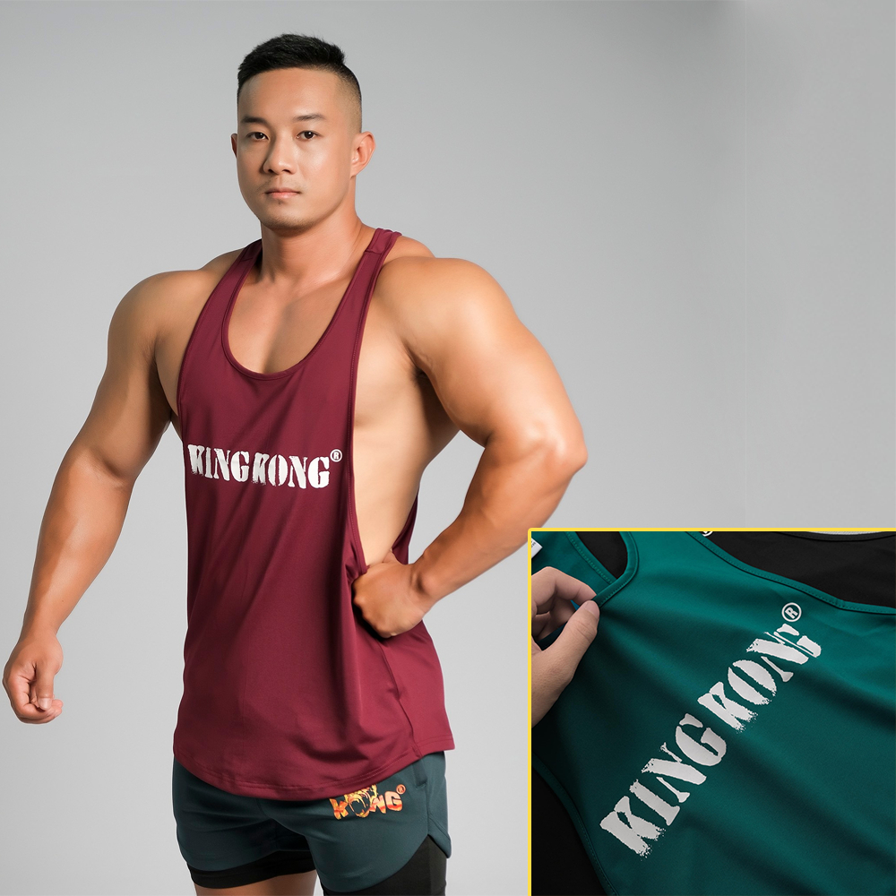 Áo Tanktop Ba Lỗ Form Dáng Co Giãn In Chữ Basic - Local Brand TB KINGKONG SPORT WEAR