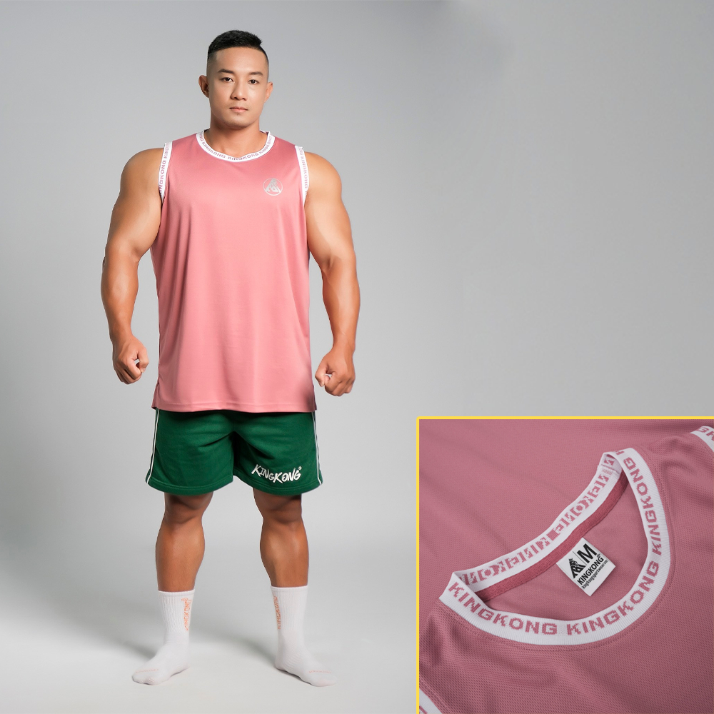 Áo Ba Lỗ Tanktop Thể Thao Unisex Bóng Rổ Họa Tiết Viền Co Giãn - Local Brand TB KINGKONG SPORT WEAR