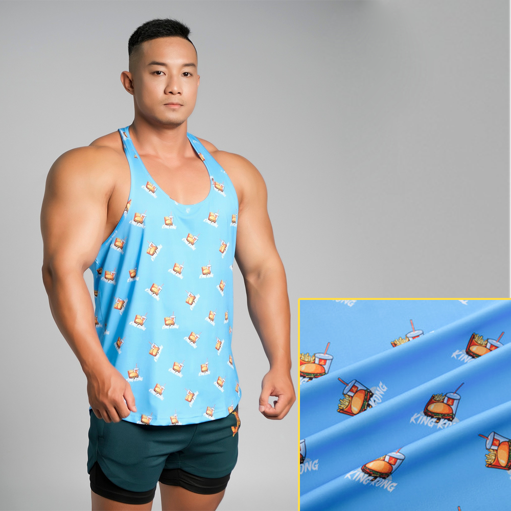 Áo Ba Lỗ Tanktop Thể Thao Gym Food Hamburger Co Dãn - Local Brand TB KINGKONG SPORT WEAR
