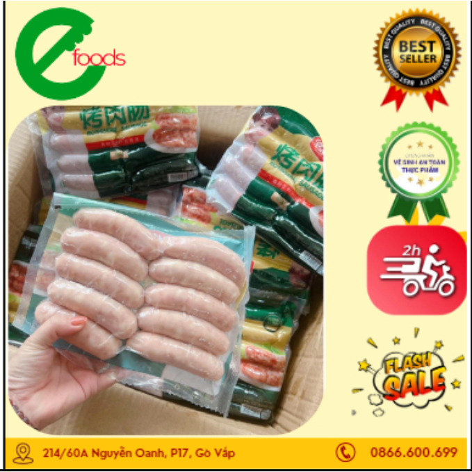 Lạp Xưởng Nướng Đá Lạp Xưởng Tươi, Xúc Xích Trung Lạp Xưởng Hà Khẩu 700g