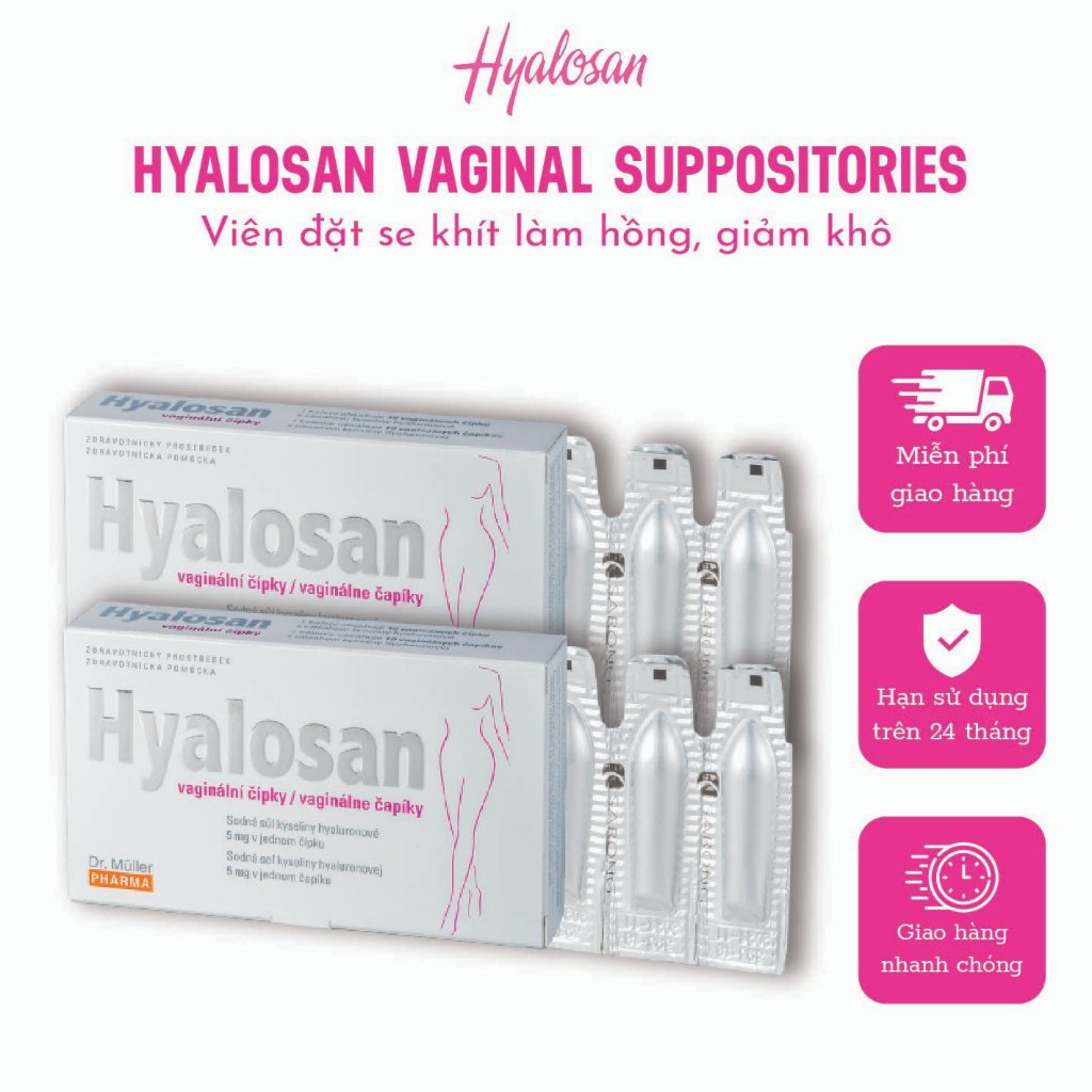 Hyalosan Vaginal Suppositoreis - Hộ Trợ Giảm Khô, Se Khít
