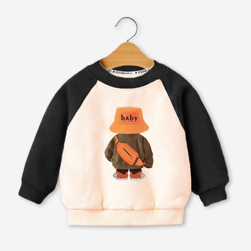 Áo nỉ chất da cá dày dặn hình gấu Baby 3 màu cho bé trai bé gái