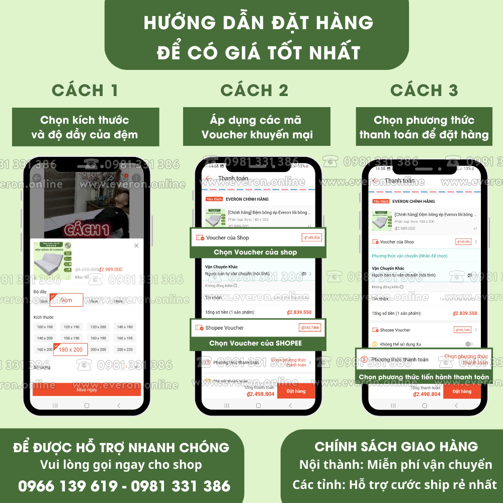 Đệm bông ép Everon 4.0