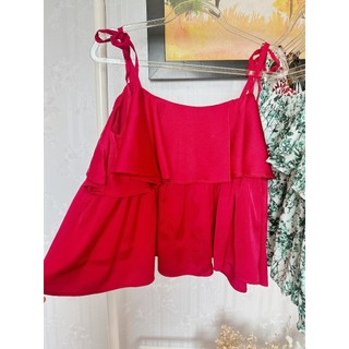 Áo 2 dây bèo ngực-lụa Hàn