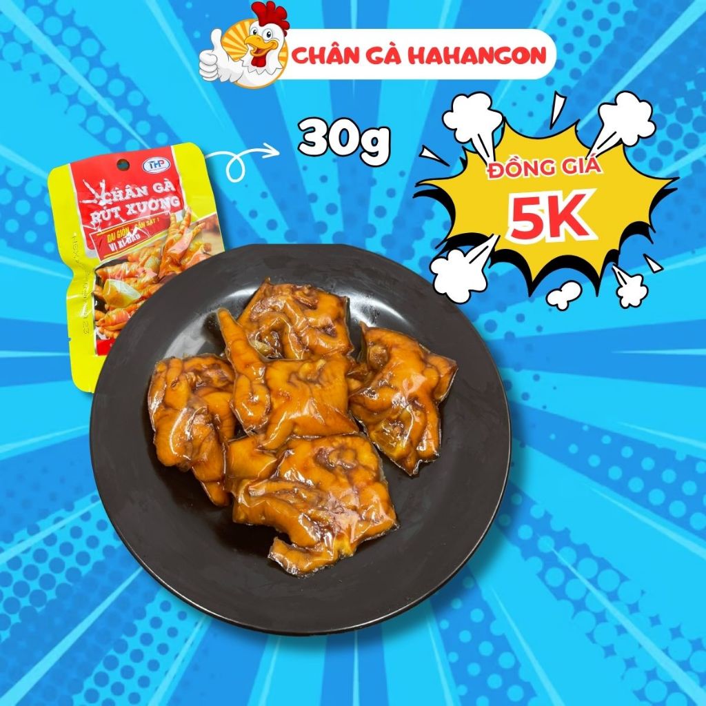Chân Gà Vị Xì Dầu HAHANGON Ăn Vặt Thơm Ngon Lạ Miệng Gói 30gr Tiện Lợi