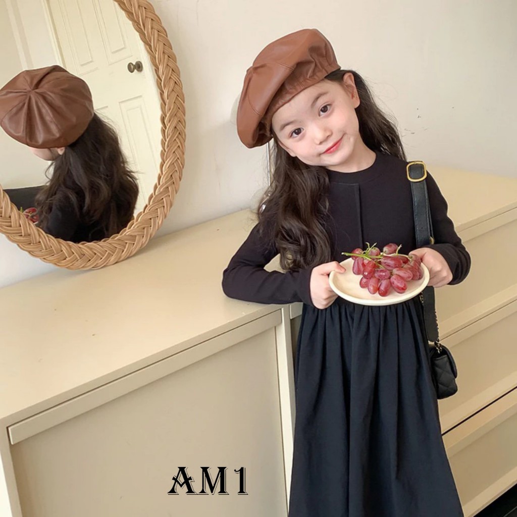 Váy bé gái TTR391 TTN392 Đầm bé gái liền zip phối chân váy thô