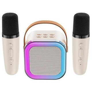 Loa karaoke bluetooth mini kèm 2 mic không dây nhỏ gọn