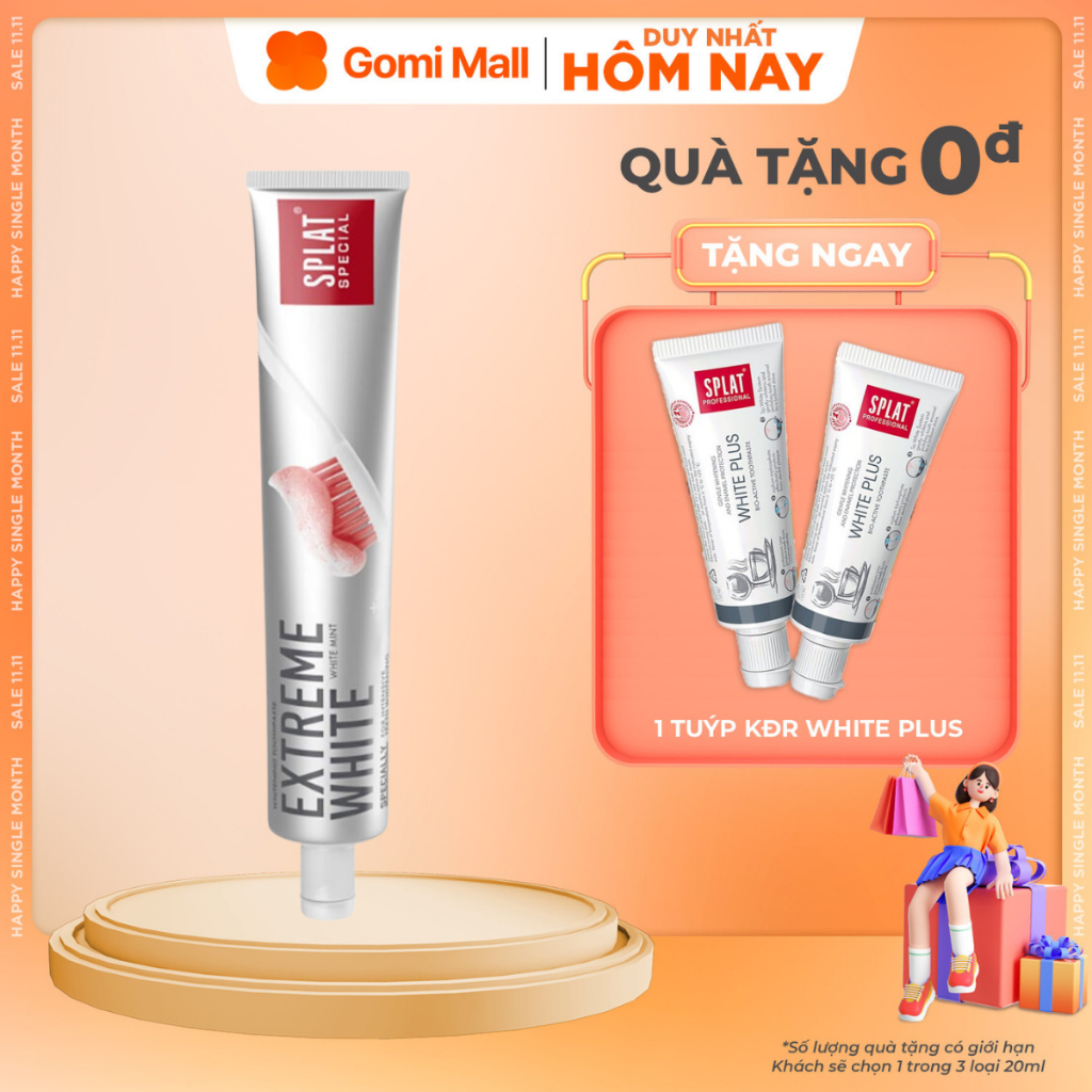 Kem đánh răng trắng răng sau 4-6 tuần sử dụng SPLAT Extreme White làm sáng men răng & ngừa sâu răng 75ml