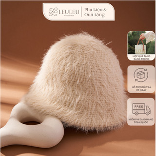 Mũ bucket lông thời thượng dáng chuông Nón len lông Hàn Quốc xinh xắn vành nhỏ Leuleu Accessorize
